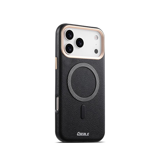 Iphone 17 Pro Max Eseble Trade  Læder Cover Magsafe Kompatibel Sort