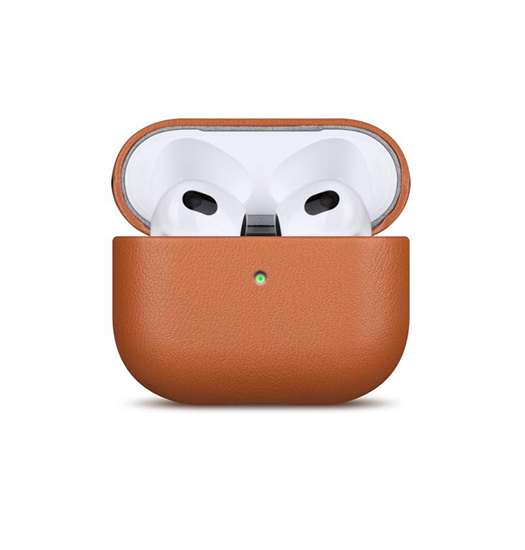 Airpods     ægte Læder Cover Full-grain Brun