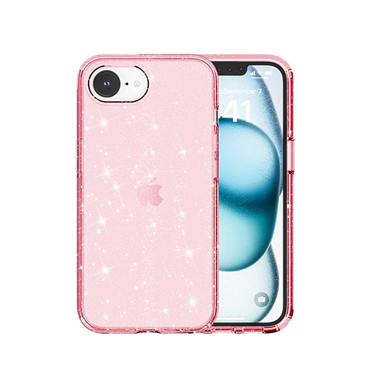 Iphone 17e   16e Delx Trade  Glitter Silikone Cover Lyserød