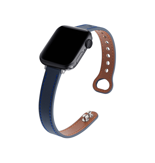 Apple Watch  38 40   41 42mm  Adena Trade  Classic Læder Urrem Blå