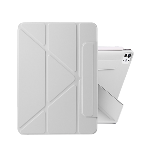 Ipad Pro 12   Quot   2022 2021  Noble Trade  Magnetisk Trifold Cover Grå