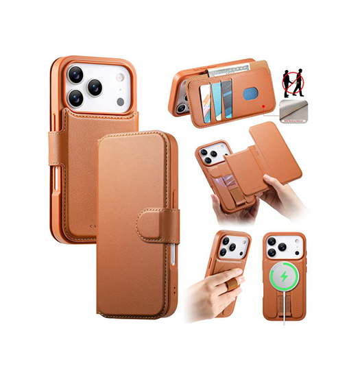 Iphone 17 Pro Caseneo Trade   - -  Magsafe Læder Cover    Kortholder Brun
