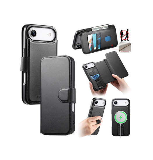 Iphone 17 Air Caseneo Trade   - -  Magsafe Læder Cover    Kortholder Sort