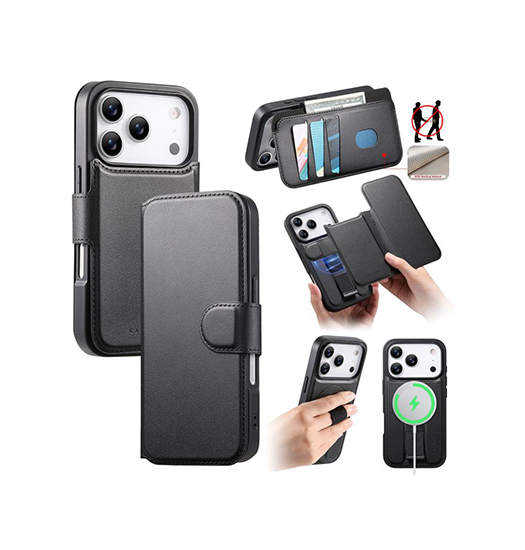 Iphone 17 Pro Max Caseneo Trade   - -  Magsafe Læder Cover    Kortholder Sort