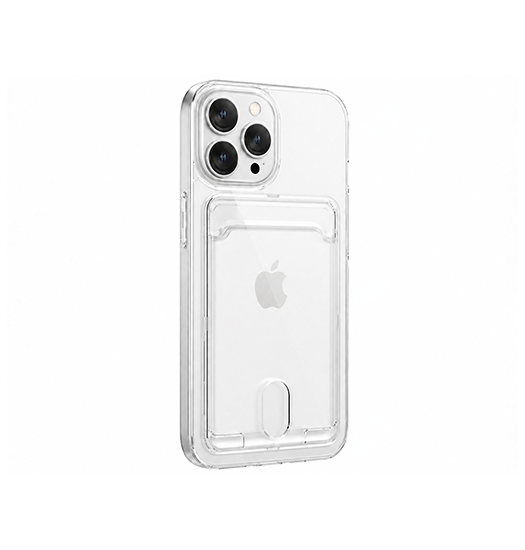 Iphone 12 Pro Delx Trade  Silikone Cover Med Kortholder Gennemsigtig