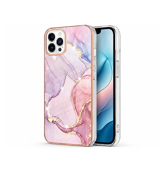 Iphone 15 Pro Deluxe Trade  Marble Silikone Cover Rosa