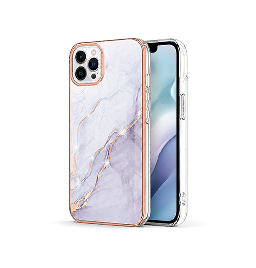 Iphone 15 Pro Deluxe Trade  Marble Silikone Cover Hvid