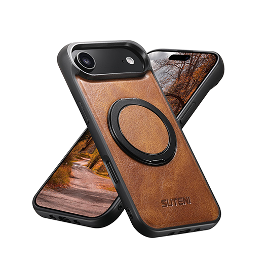 Iphone 17 Air Suteni 360 Vegan-læder Cover Magsafe Brun