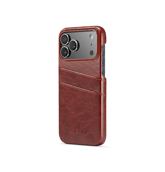 Iphone 17 Pro Max   Design Trade  Læder Cover    Kortholder Brun