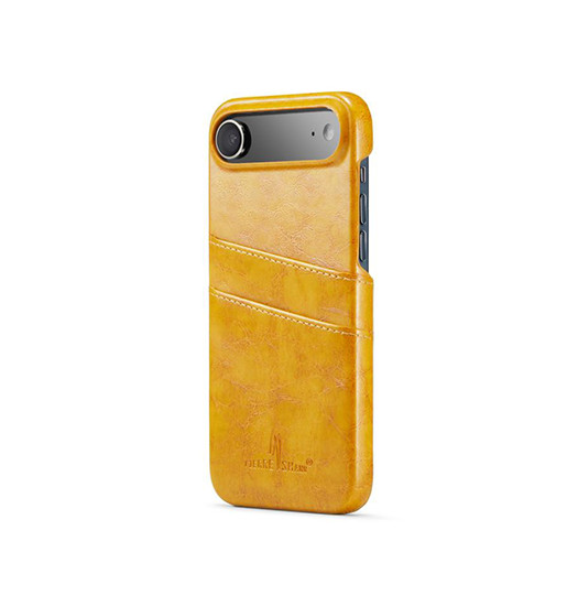 Iphone 17 Air   Design Trade  Læder Cover    Kortholder Gul