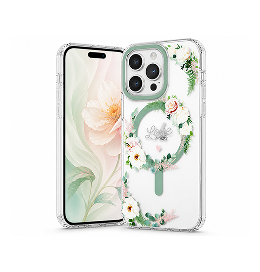 Iphone 15 Pro Max Lux Trade  Magsafe Silikone Cover Floral