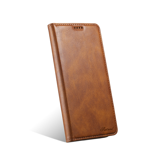 Iphone 14 Suteni  Oil Wax Lædercover Brun