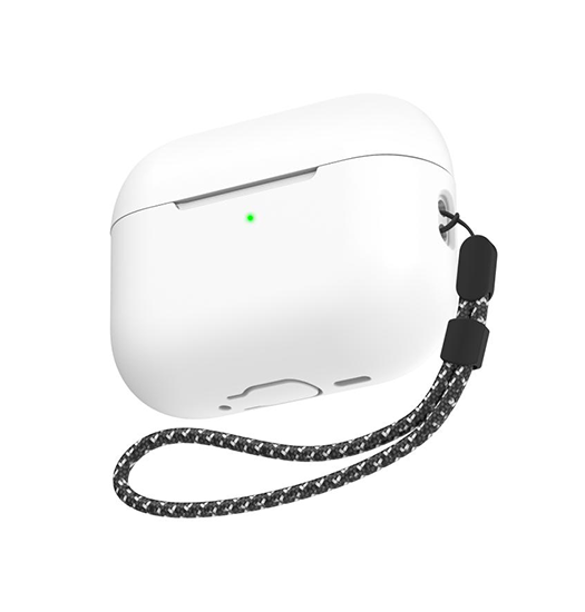 Airpods Pro     Ahastyle  Silikone Cover Med Strop Hvid