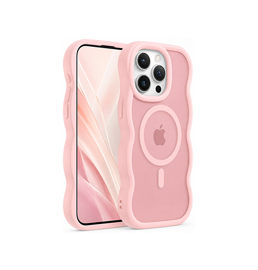Iphone 16 Pro Max Delx Trade  Wave Translucent Silikone Cover Lyserød
