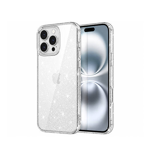 Iphone 16 Pro Max Delx Trade  Glitter Silikone Cover Sølv