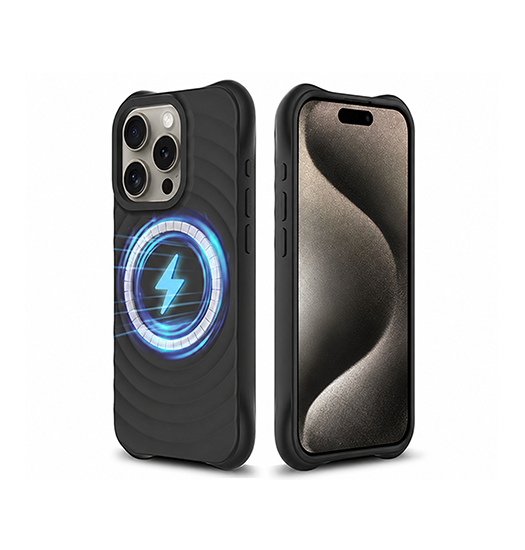Iphone 16 Pro Delx Trade  Wave Silikone Cover Magsafe Kompatibel Sort