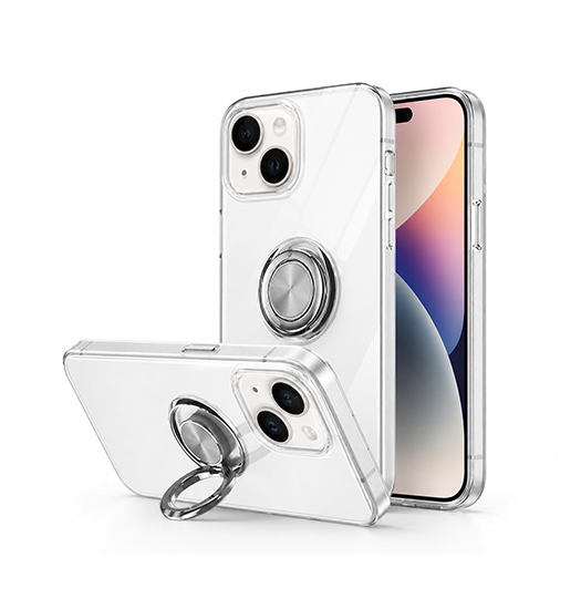 Iphone 15 Delx Trade  Silikone Cover    Ring Gennemsigtig