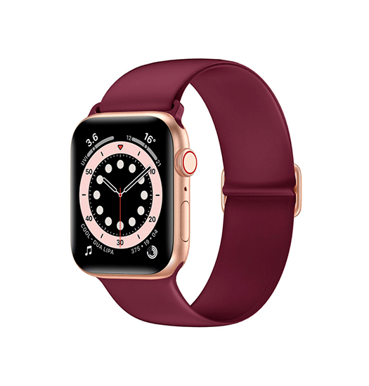 Apple Watch  42 44   45 46 49mm   Active Trade  Silikone Sportsrem Bordeauxrød