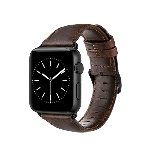 Apple Watch  38 40   41 42mm  Icecase Trade  Retro ægte Læder Urrem Brun