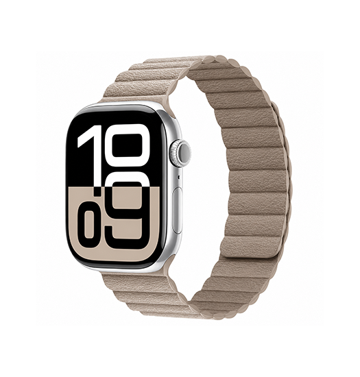 Apple Watch  42 44   45 46 49mm  Valence Trade  Loop Læder Rem Beige