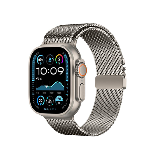 Apple Watch  42 44   45 46 49mm  Milanese Umbrella Buckle Rem Titaniumgrå