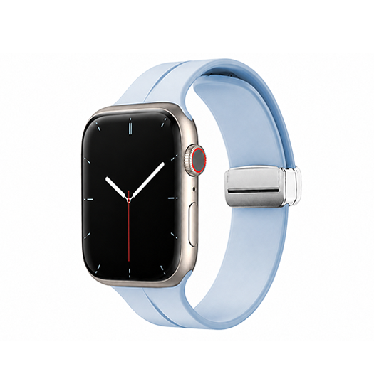 Apple Watch  38 40   41 42mm   -line Trade  Silikone Rem Lyseblå