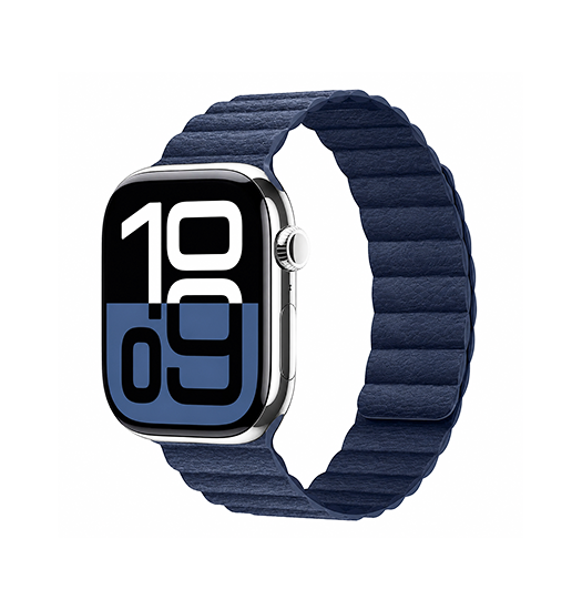 Apple Watch  42 44   45 46 49mm  Valence Trade  Loop Læder Rem Navy