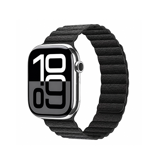 Apple Watch  38 40   41 42mm  Valence Trade  Loop Læder Rem Sort