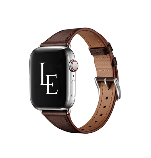Apple Watch  38 40   41 42mm    Empiri Trade  Thin ægte Læder Rem Mørkebrun