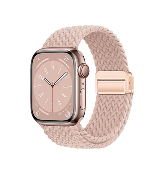 Apple Watch  38 40   41 42mm  Woven Magnetisk Flettet Rem Pink Sand