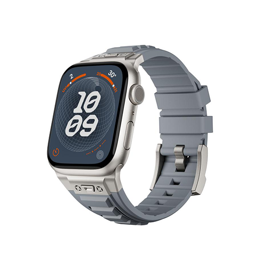 Apple Watch  42 44   45 46 49mm  High Stretch Armor Silikonerem Lysegrå