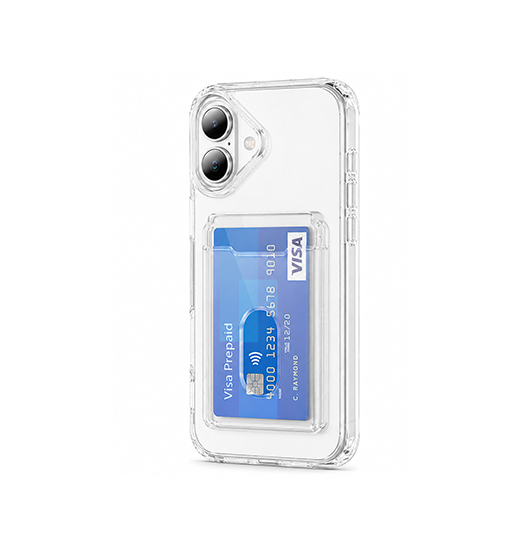 Iphone 17 Delx Trade  Silikone Cover Med Kortholder Gennemsigtig