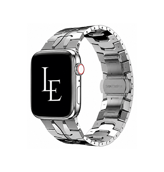 Apple Watch  38 40   41 42mm    Empiri Trade  Crono Stål Rem Sølv