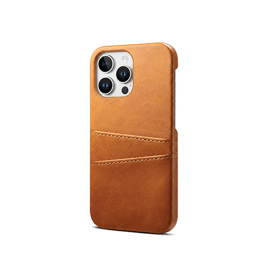 Iphone 15 Pro   Design Trade  Læder Cover    Kortholder Lysebrun