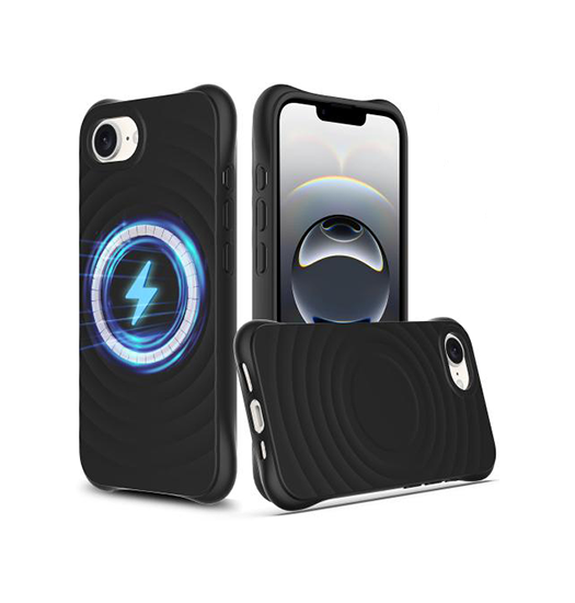Iphone 17e   16e Delx Trade  Wave Silikone Cover Magsafe Kompatibel Sort