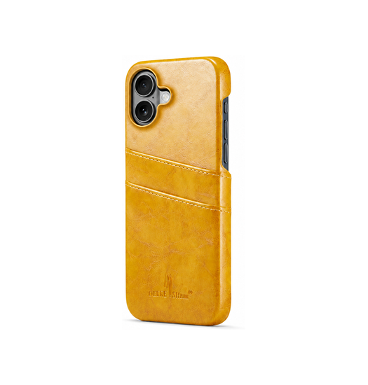 Iphone 17   Design Trade  Læder Cover    Kortholder Gul