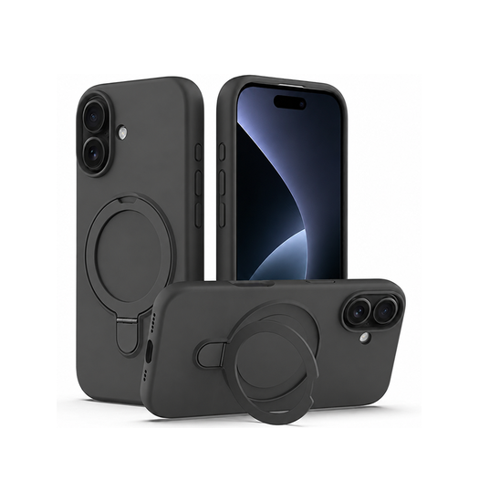 Iphone 17 Delx Trade  Silikone Cover    Magsafe Ring  Sort