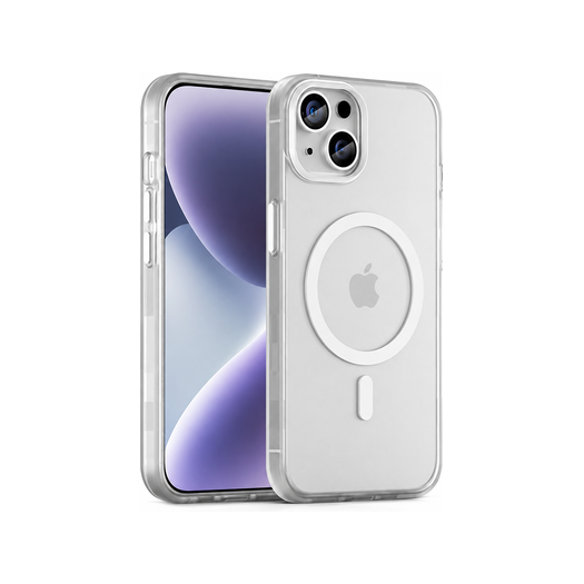 Iphone 15 Delx Trade  Translucent Magsafe Silikone Cover Hvid