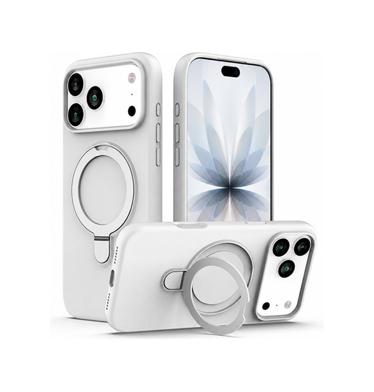Iphone 17 Pro Delx Trade  Silikone Cover    Magsafe Ring  Hvid