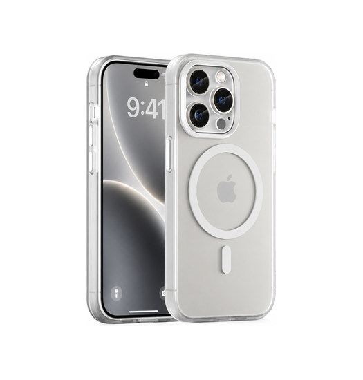 Iphone 15 Pro Delx Trade  Translucent Magsafe Silikone Cover Hvid