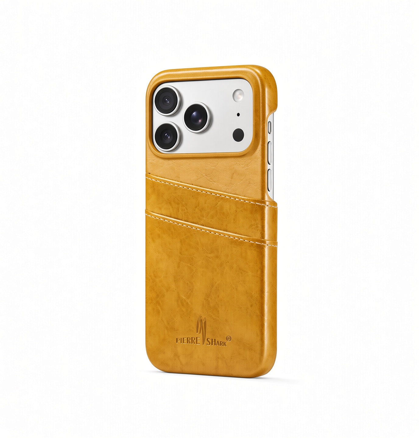 Iphone 17 Pro   Design Trade  Læder Cover    Kortholder Gul