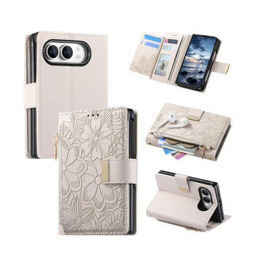 Iphone Fold Bloom Læder Etui Pung Khaki