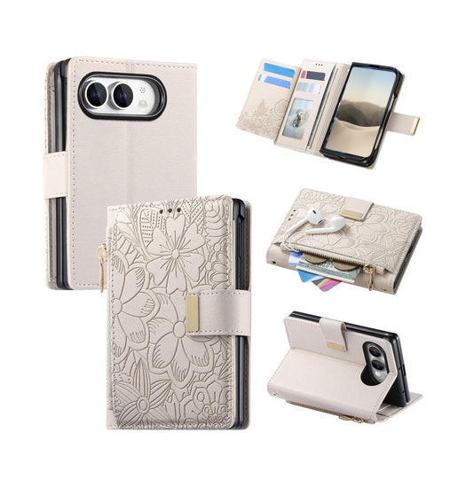 Iphone Duo  Bloom Læder Etui    Pung Khaki