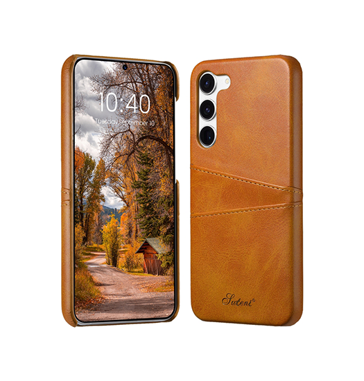 Samsung Galaxy S25   Design Trade  Læder Cover    Kortholder Lysebrun