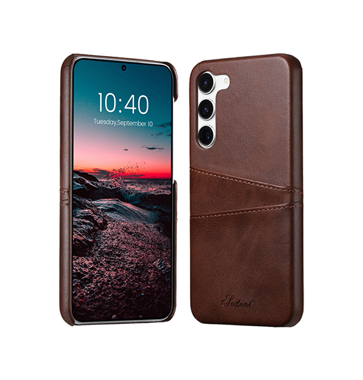 Samsung Galaxy S25   Design Trade  Læder Cover    Kortholder Brun