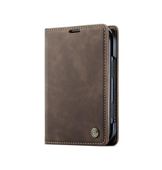 Iphone Duo  Caseme Trade  Noble Læder Etui   Pung Mørkebrun