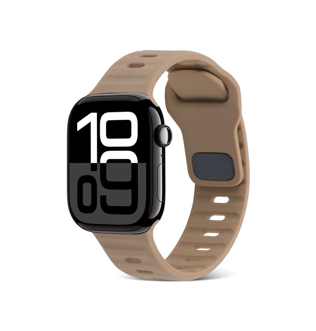 Apple Watch 42 44 45 46 49mm Square Buckle Silikonerem Brown