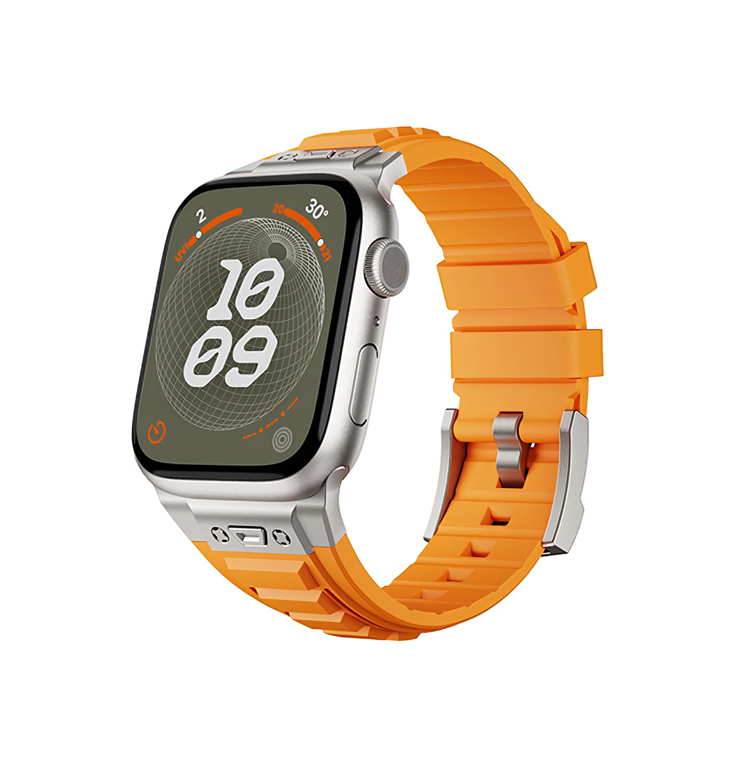 Apple Watch 42 44 45 46 49mm High Stretch Armor Silikonerem Orange