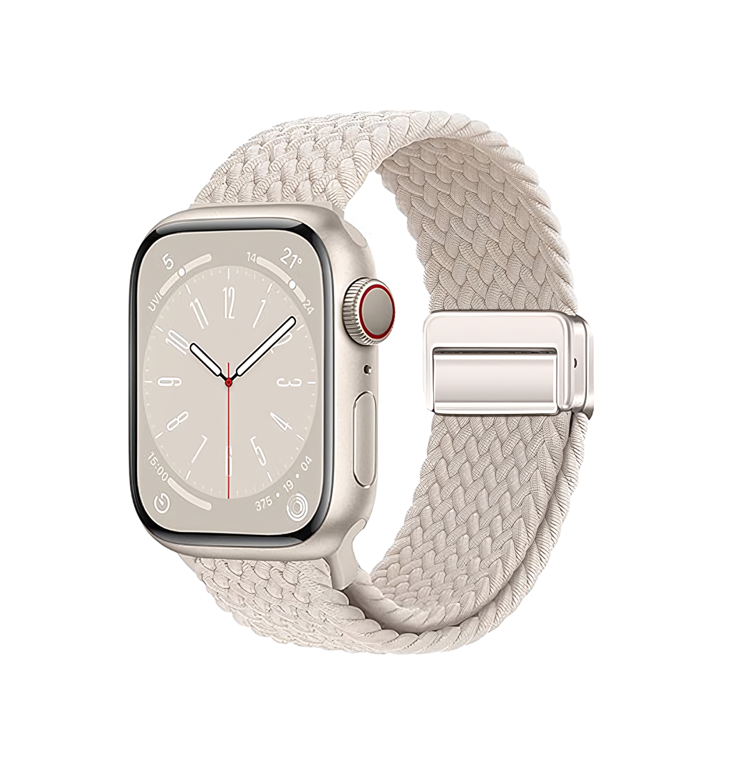 Apple Watch 42 44 45 46 49mm Woven Magnetisk Flettet Rem Starlight
