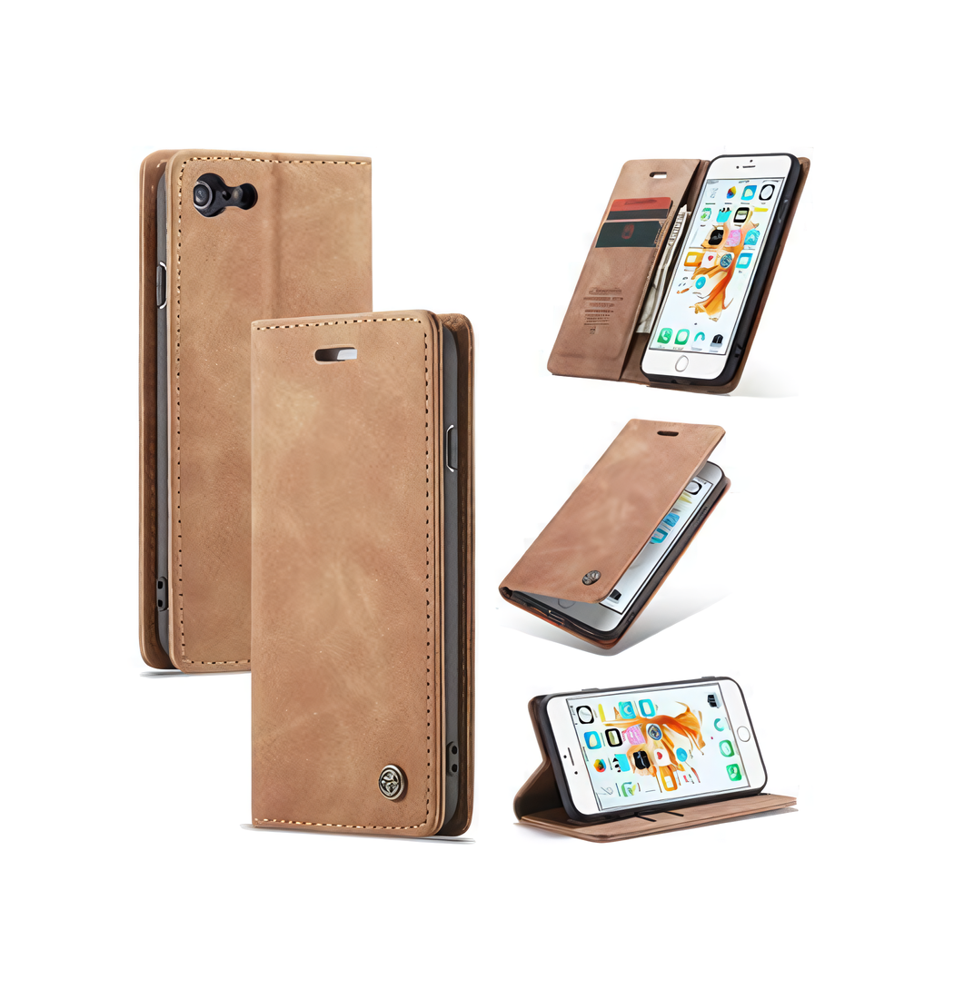 Iphone   6s Plus Caseme Trade  Noble Læder Etui   Pung Brun
